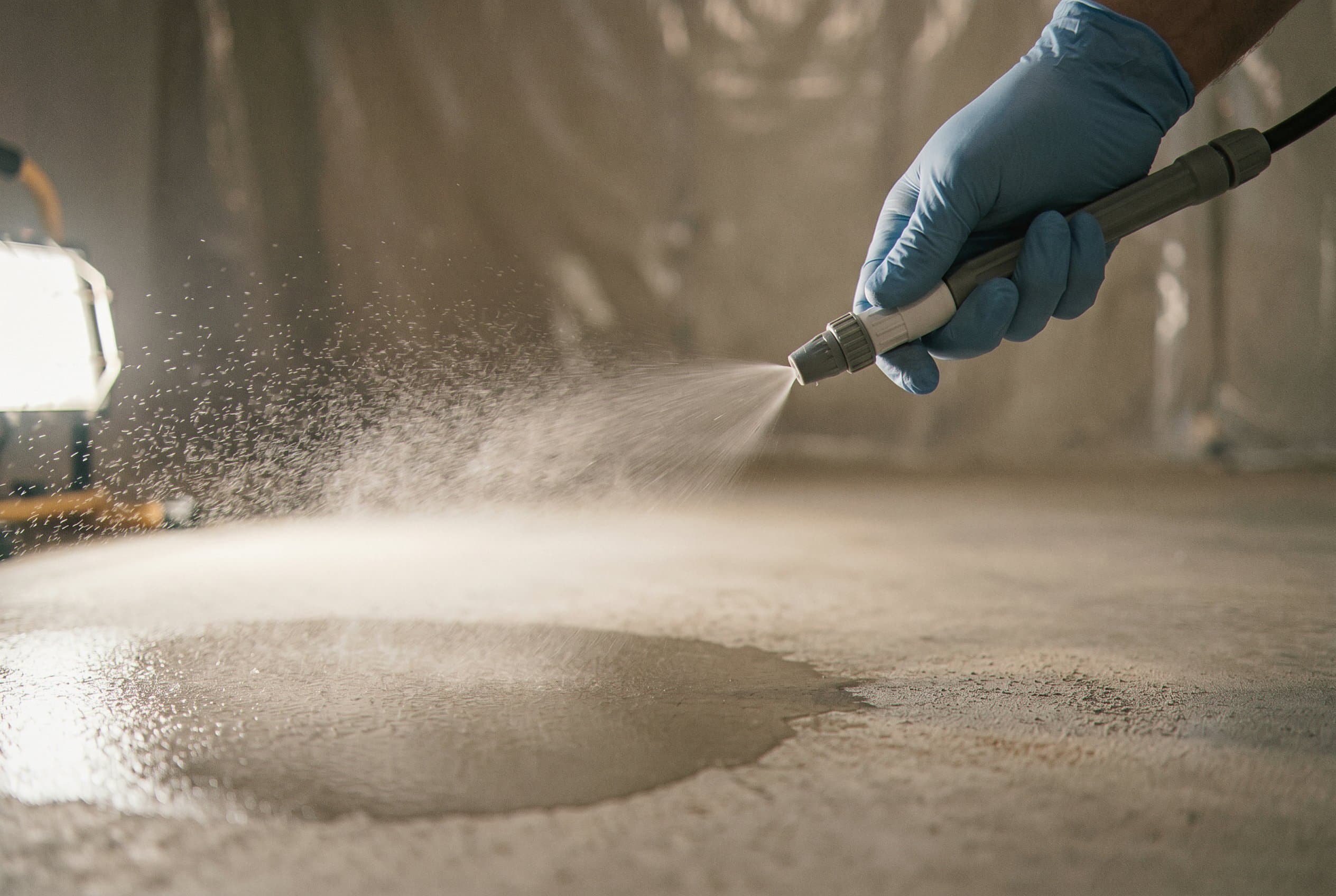 Mud and silt on basement walls.