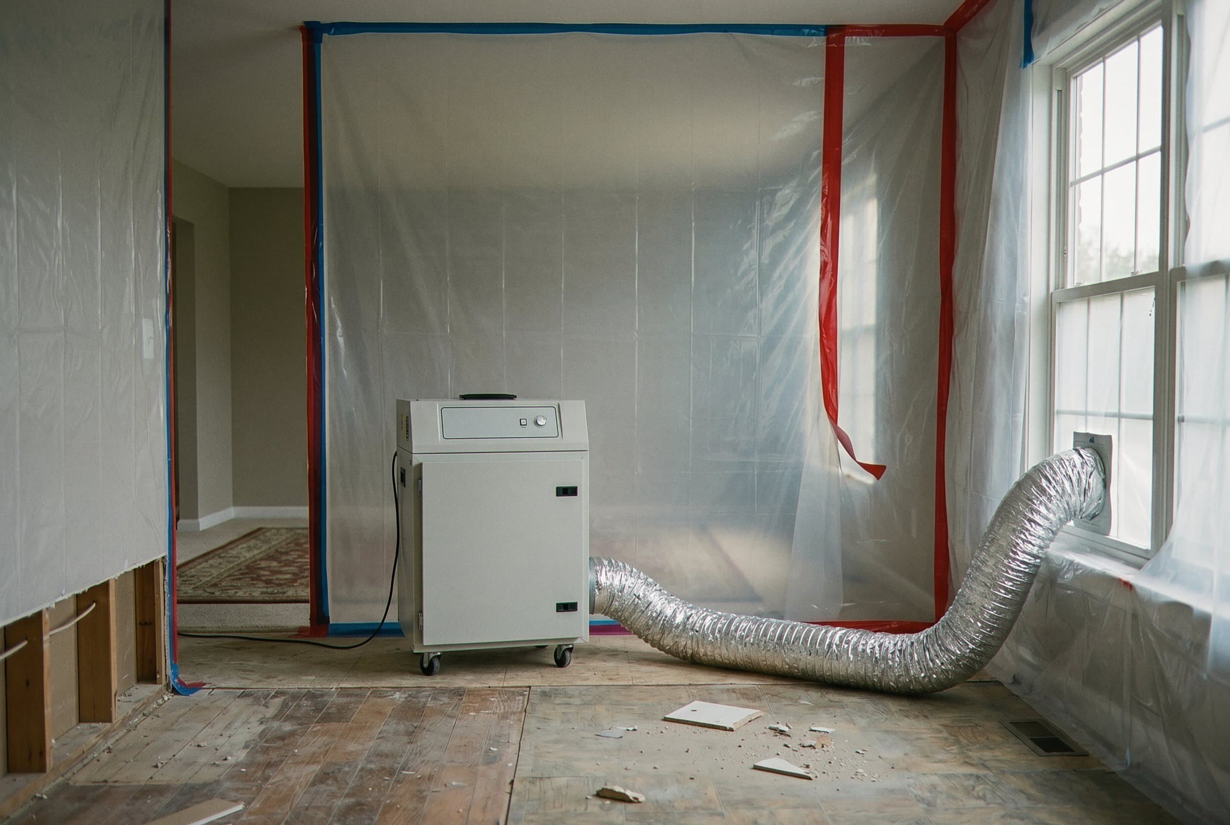 Air scrubber in containment zone.