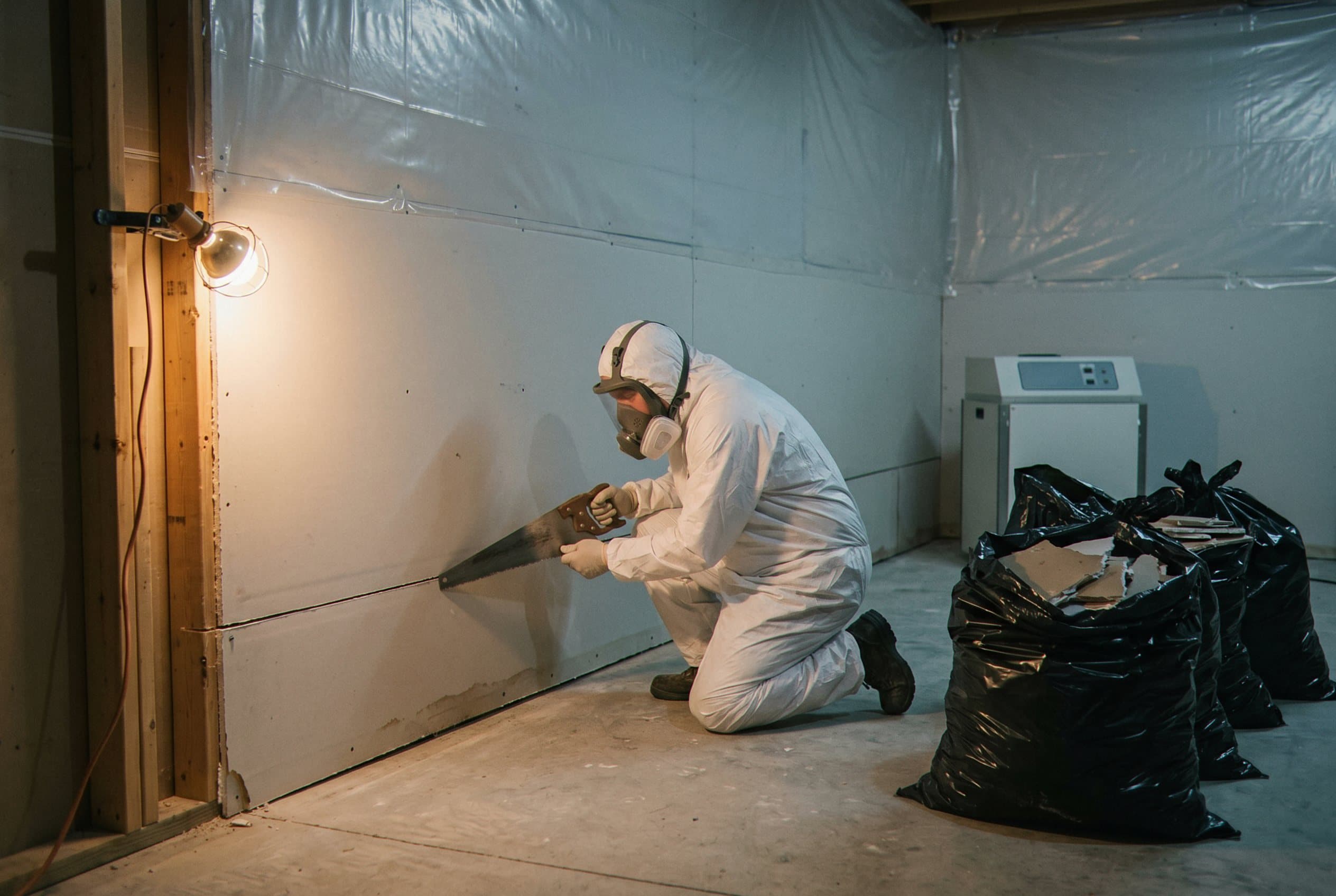 Crew removing contaminated materials.