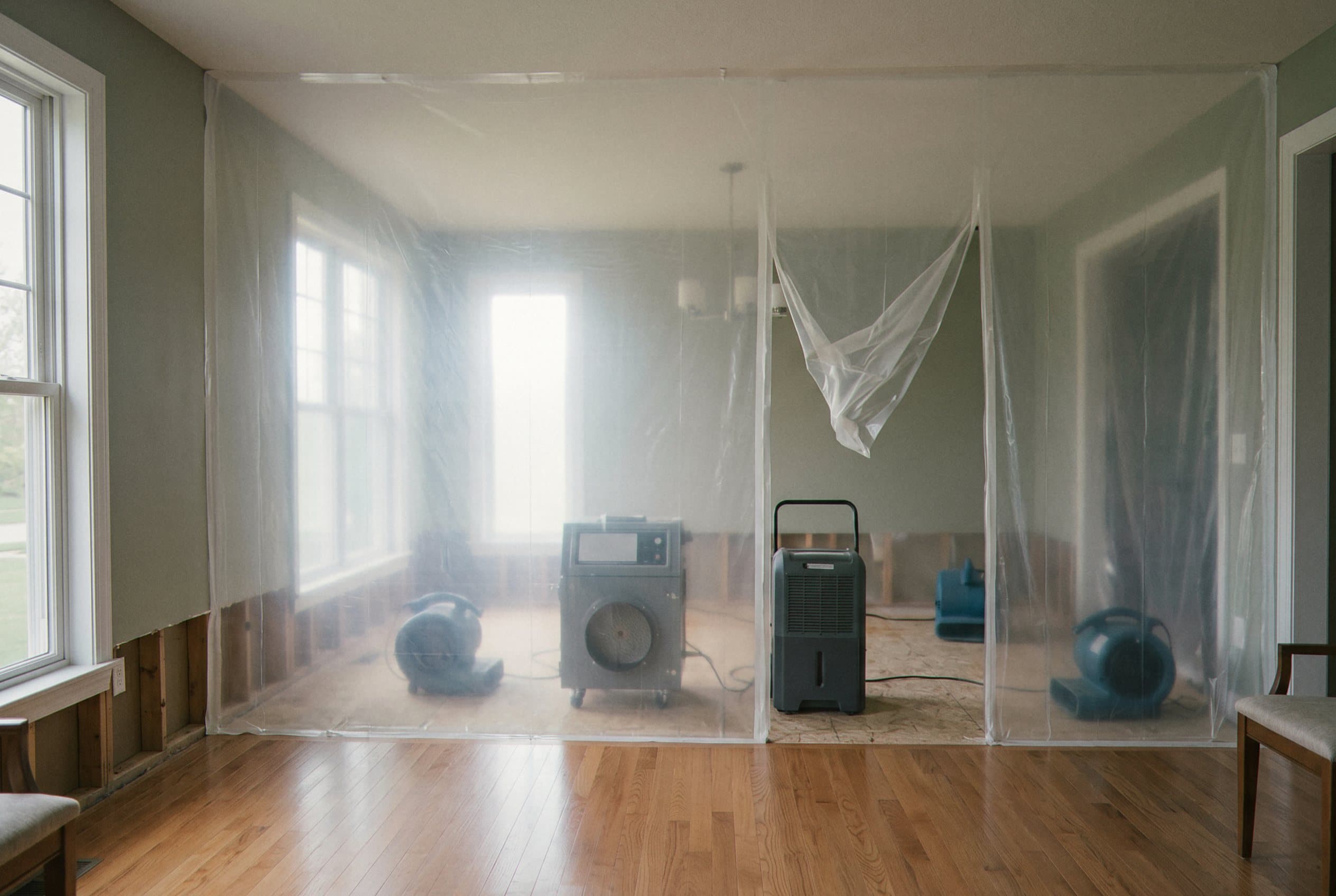 Industrial air mover on floor.