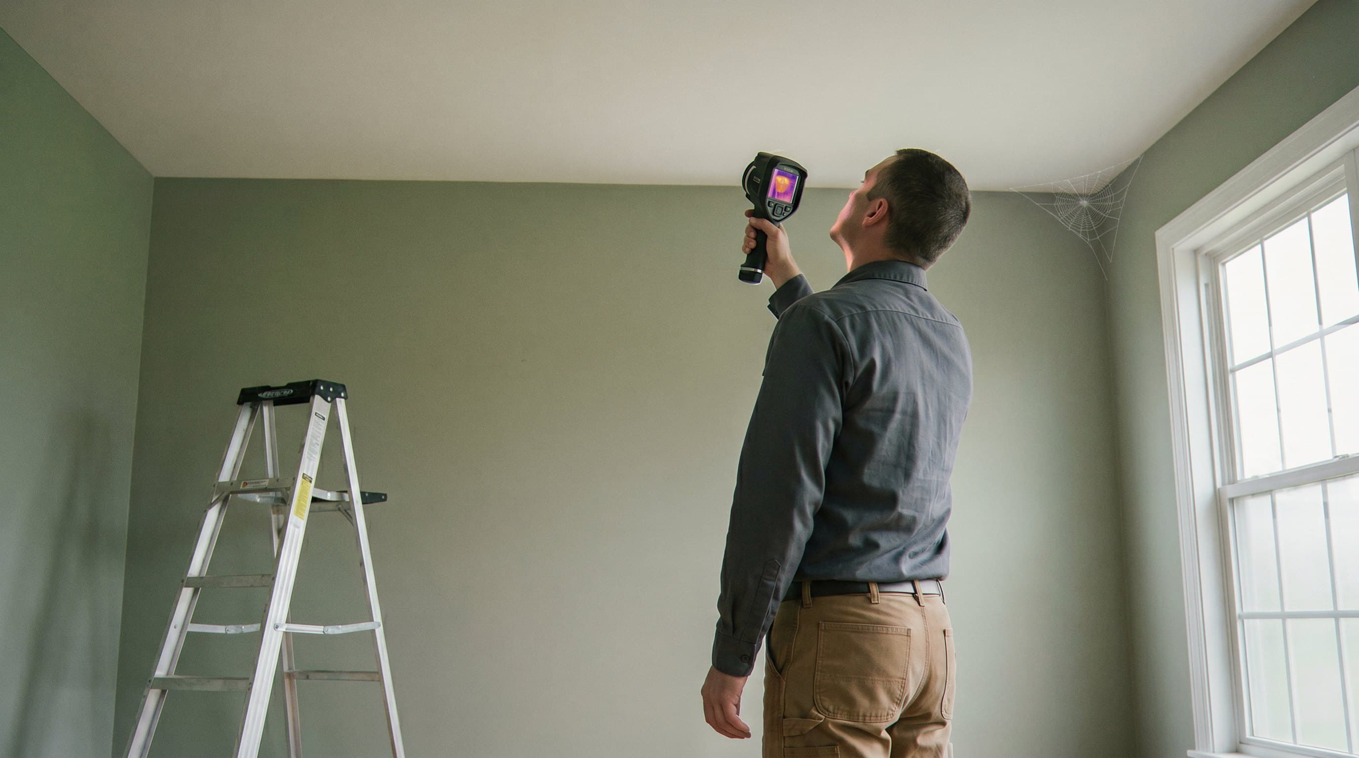 Technician using thermal camera.